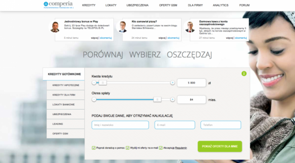 Finanse na żywo w porównywarce finansowej Comperia.pl Finanse, LIFESTYLE - Finanse na żywo w Comperia.pl to baza porad, wiadomości i skarbnica wiedzy, która pomoże zaoszczędzić czas i pieniądze każdemu internaucie.